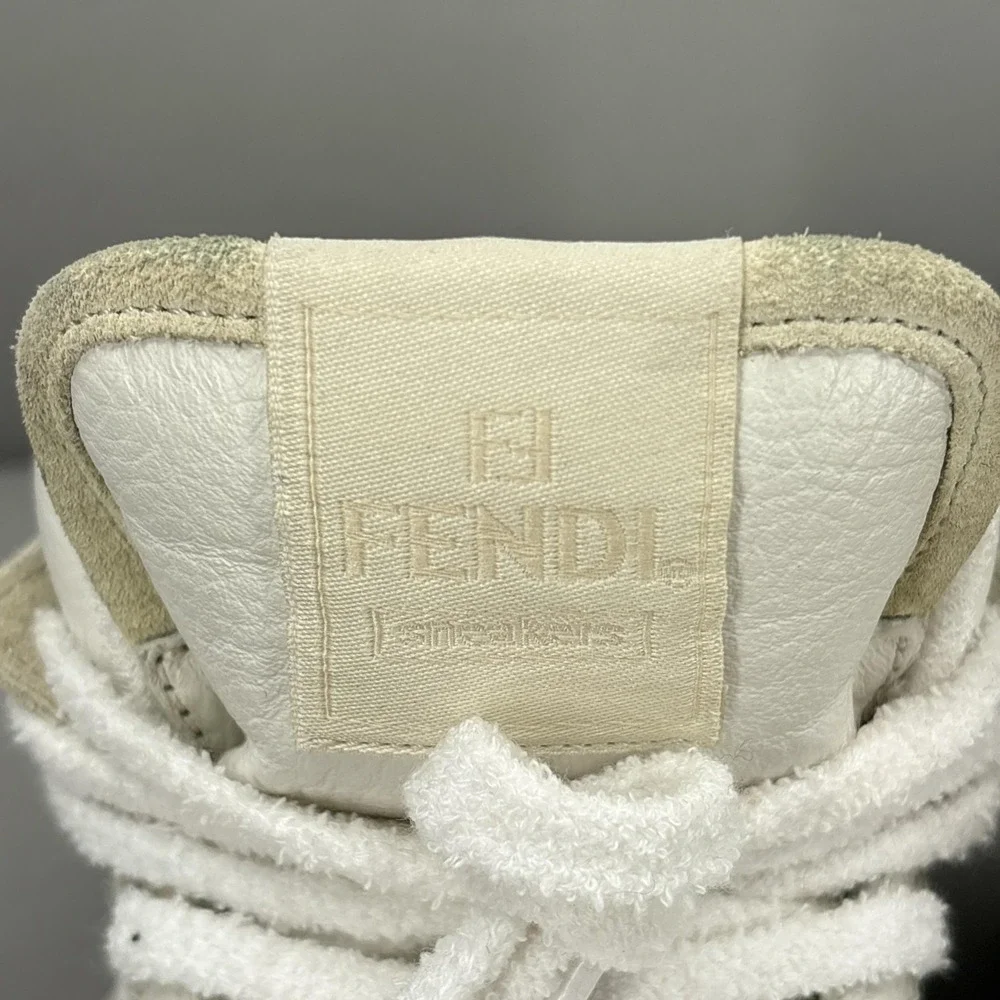 Fendi Shoes Sneakers Womens Size 6 Beige Cream Match High Top Made Italy 8E8358 - Picture 7 of 16